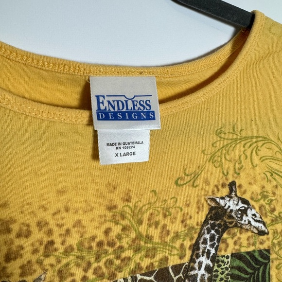 Vintage Endless Designs Crewneck Yellow Giraffe Nature Sweatshirt Adult Size XL - Picture 3 of 4